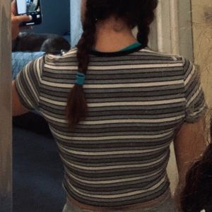 I am selling a grey white and black crop top